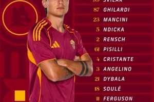 乐竞体育登录-罗马友谊赛首发：迪巴拉领衔，苏莱、弗格森、皮西利、曼奇尼在列